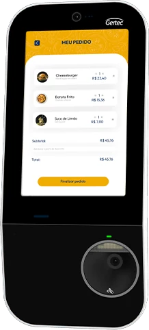 Totem de autoatendimento para ler os códigos de barras e pagar